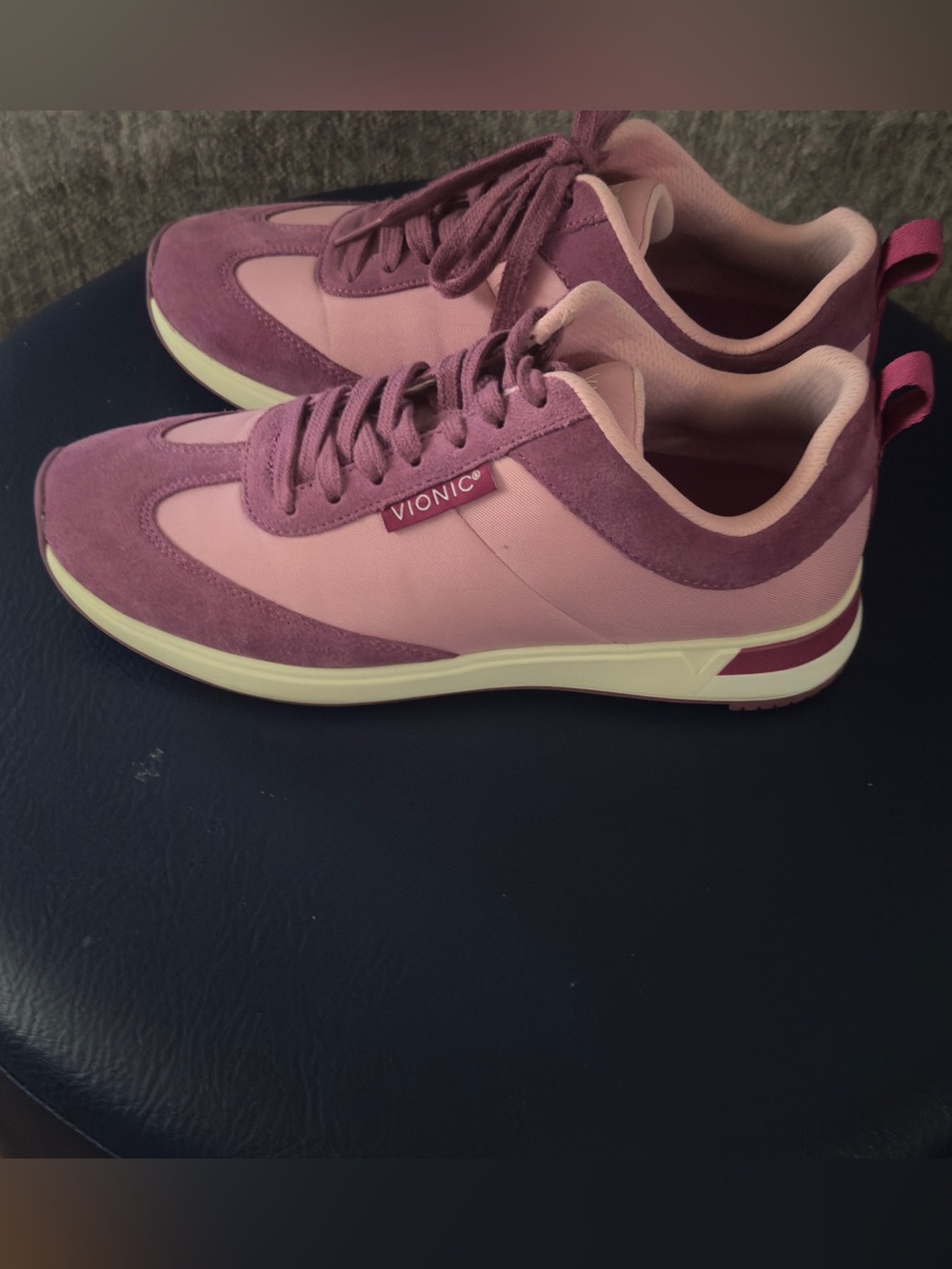 Vionic Breilyn Women's Two-Tone Pink/Mauve Suede Sneakers - Picture 5 of 8